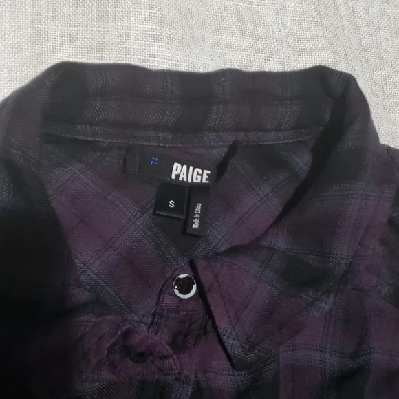 Paige Mya Purple Plaid Flannel Shirt  Grunge Goddess Street Style - Picture 4 of 6